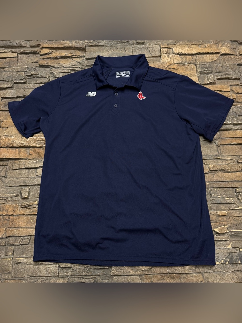 Boston Red Sox NEW BALANCE Polo Shirt Men’s 2XL Blue Lightweight MLB Baseball
